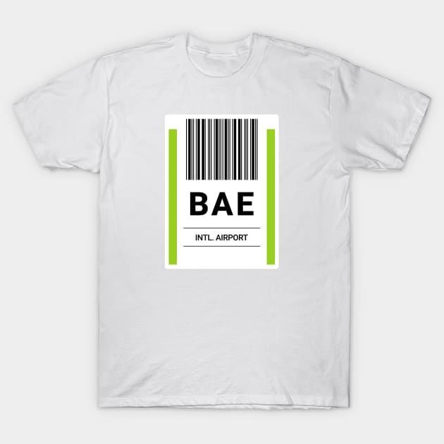 BAE Airport Baggage Label T-Shirt by powniels